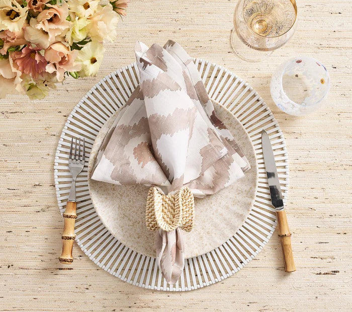 Ruffle Napkin Ring in Natural, Set of 4