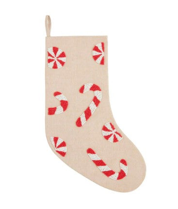 CANDY BEADED XMAS STOCKING