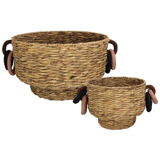 Basket Water Hyacinth Natural 59x48x30cm