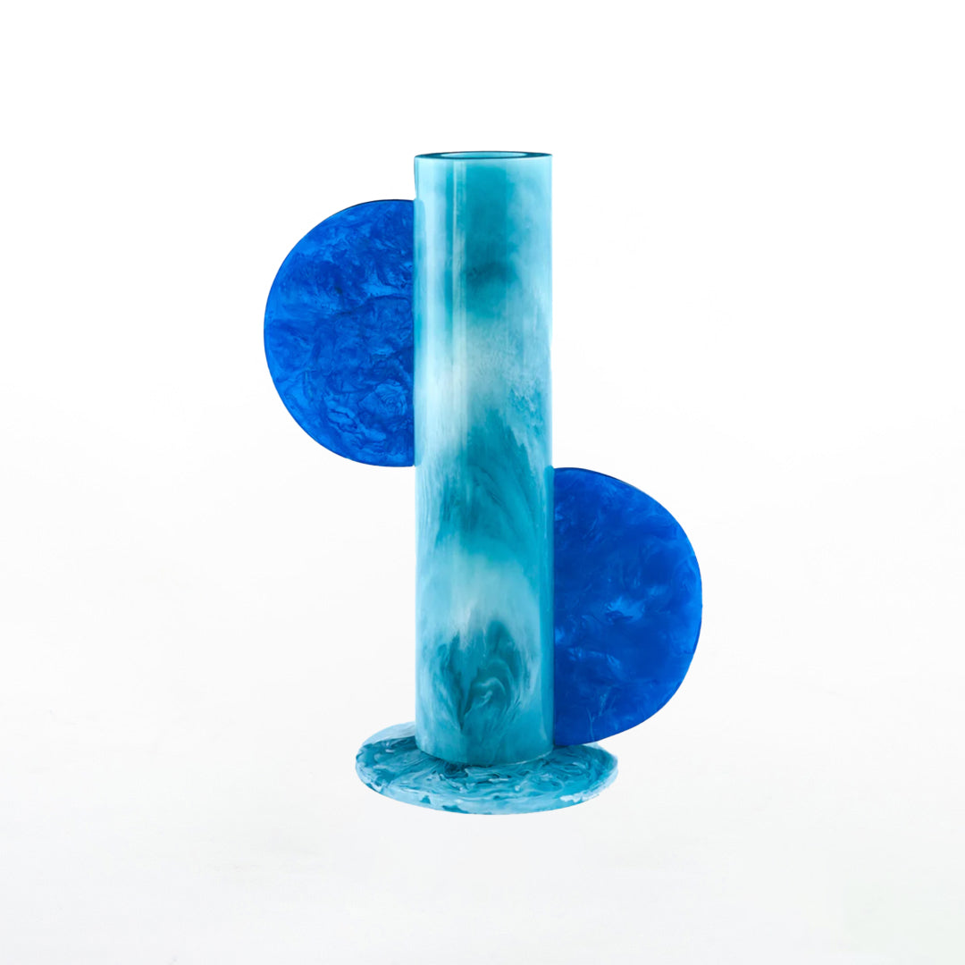 Mustique Cylinder Vase Turquoise/Blue
