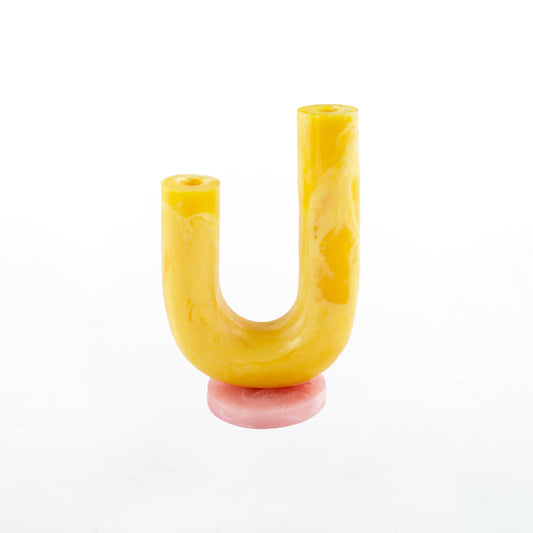 Mustique Double Tube Vase Yellow/Red