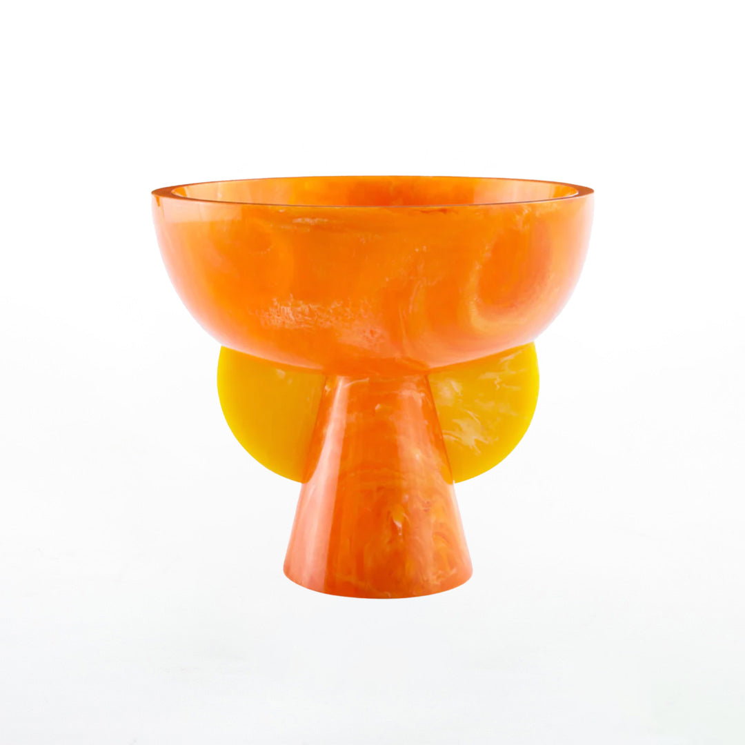 Mustique Pedestal Bowl Orange/Yellow