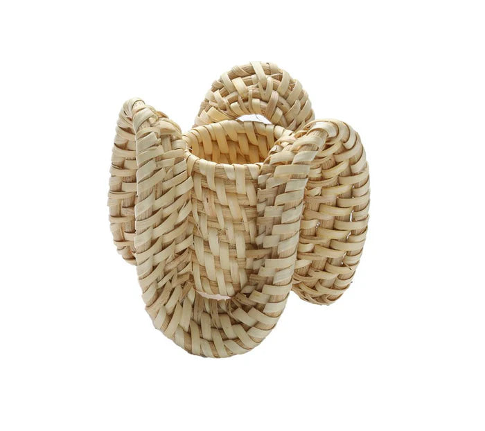 Ruffle Napkin Ring in Natural, Set of 4