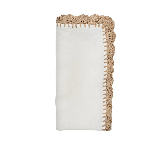 Shell Edge Napkins, Set of 4 Natural