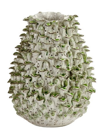 Sea Mushroom Green & White Coral Vase