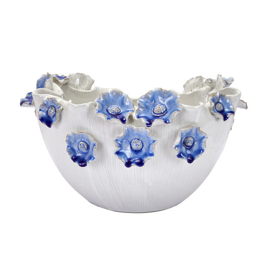 White Bowl With Blue Lillys