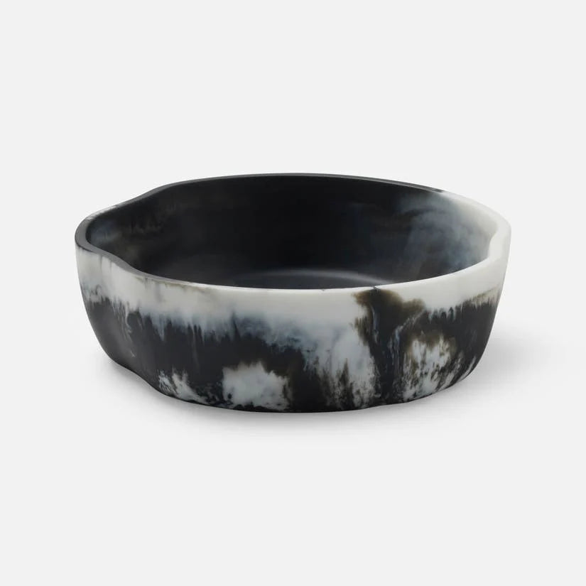 Beatrix Black Swirled Resin Serving Bowl