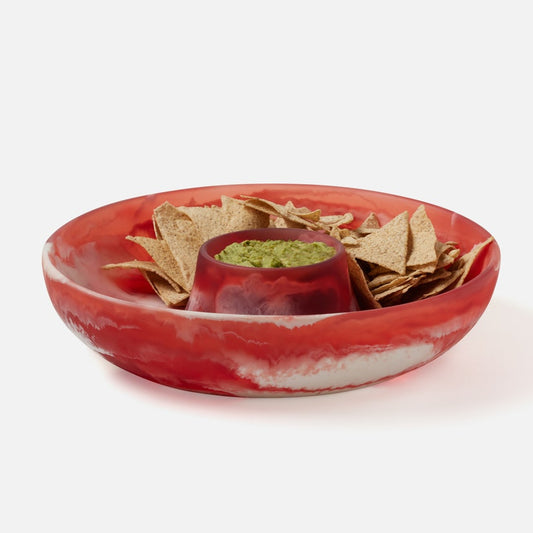 HUGO Swirled Chip and Dip Bowl Resin.