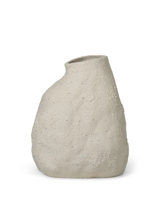 Vulca Vase - Medium - Off-white Stone