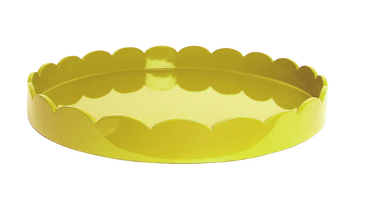 YELLOW ROUND MEDIUM LACQUERED SCALLOP TRAY